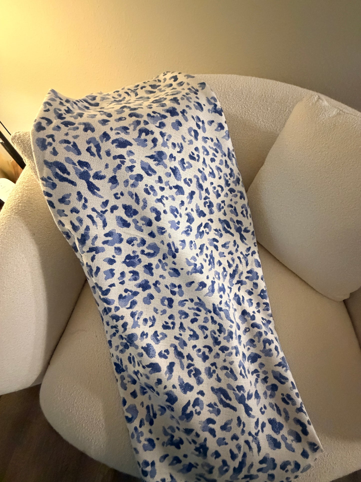 Blue Leopard Print Cotton | 1.5 Yards