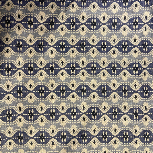 Ballard | Keir Blue Floral + Geometric Fabric | 6.5 yards
