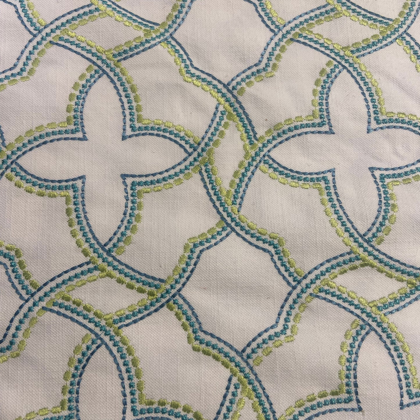 Project Bundle | Embroidered Trellis + Teal Geometric | 5 Yards