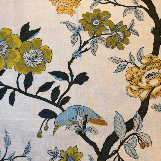 Ballard | Willa Parchment Exotic Bird & Botanical | 2 Yards
