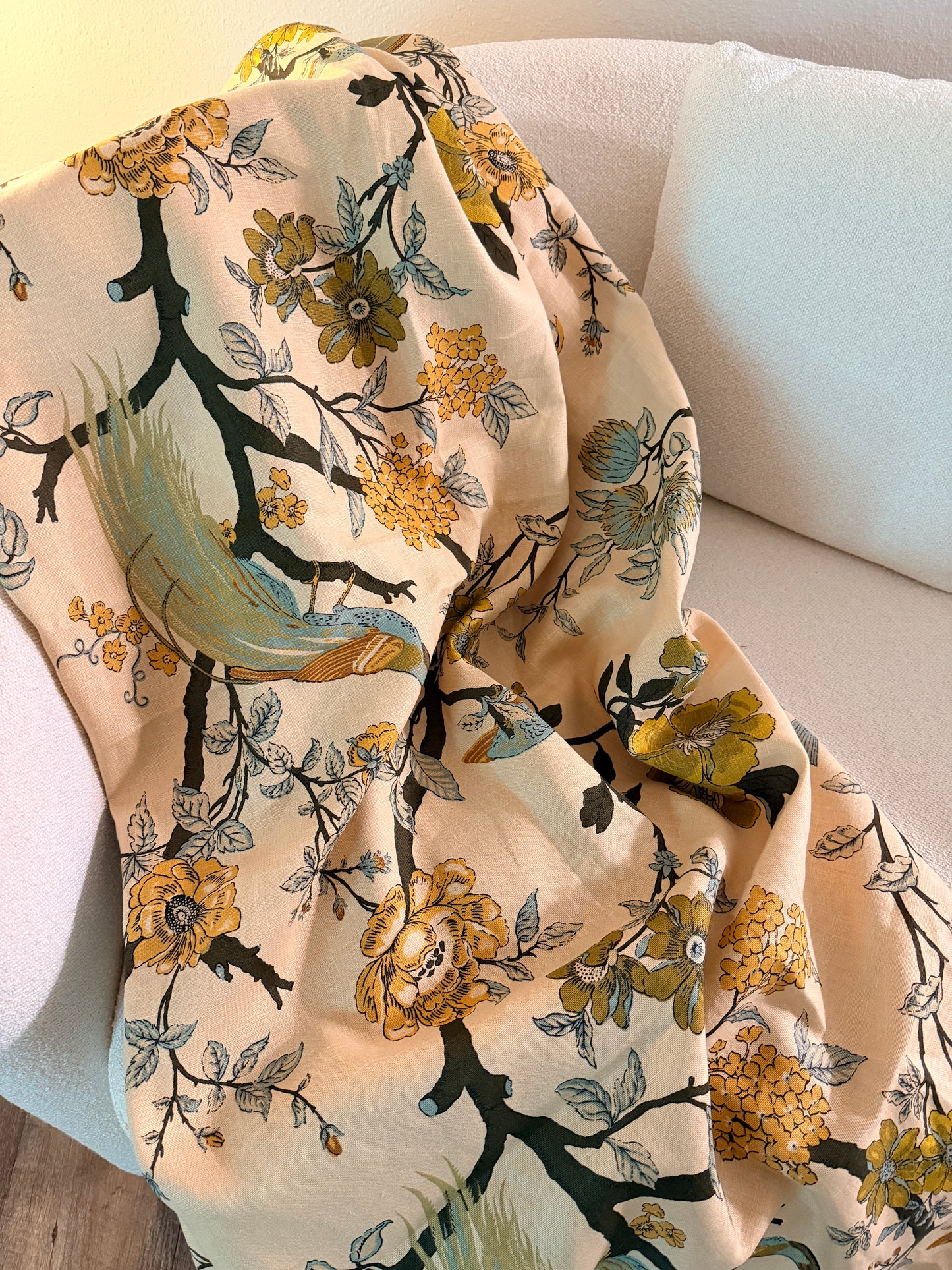 Ballard | Willa Parchment Exotic Bird & Botanical | 2 Yards