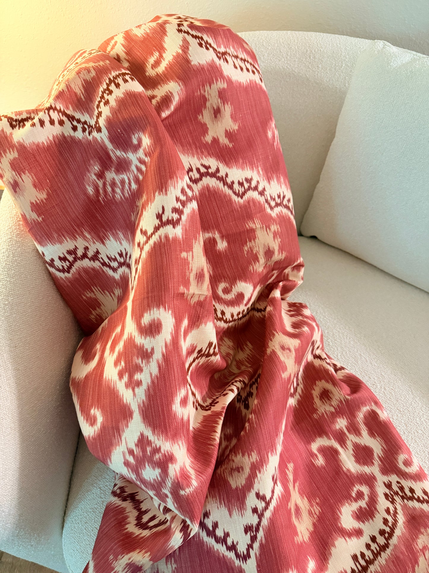Ballard | Fergie Red Ikat Damask | 2 Yards