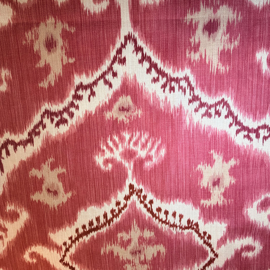 Ballard | Fergie Red Ikat Damask | 2 Yards
