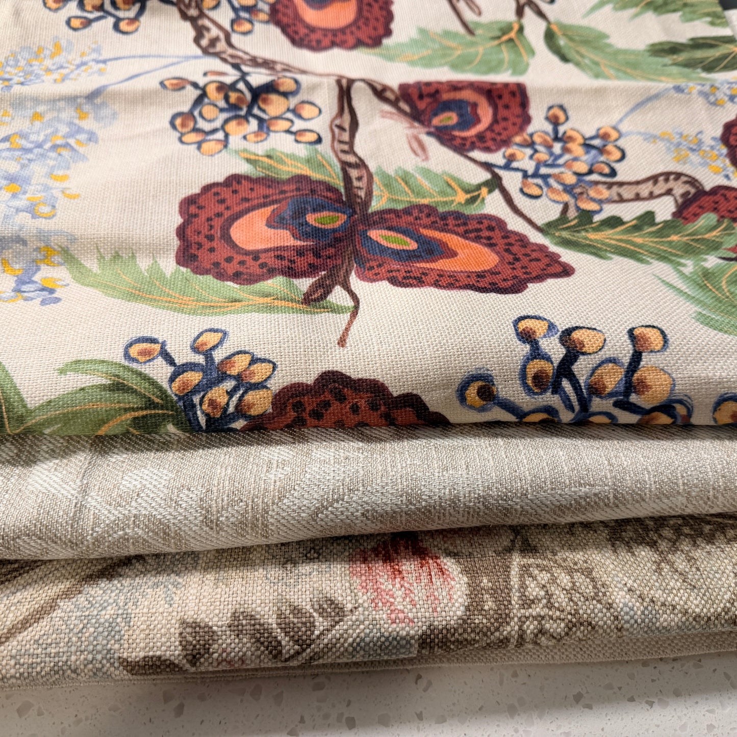 Project Bundle | Neutral Jacquard + French Botanical | 4 Yards