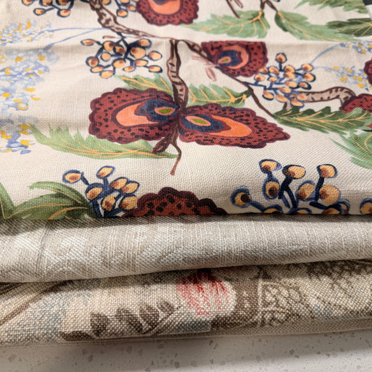 Project Bundle Neutral Jacquard + French Botanical fabric remnant