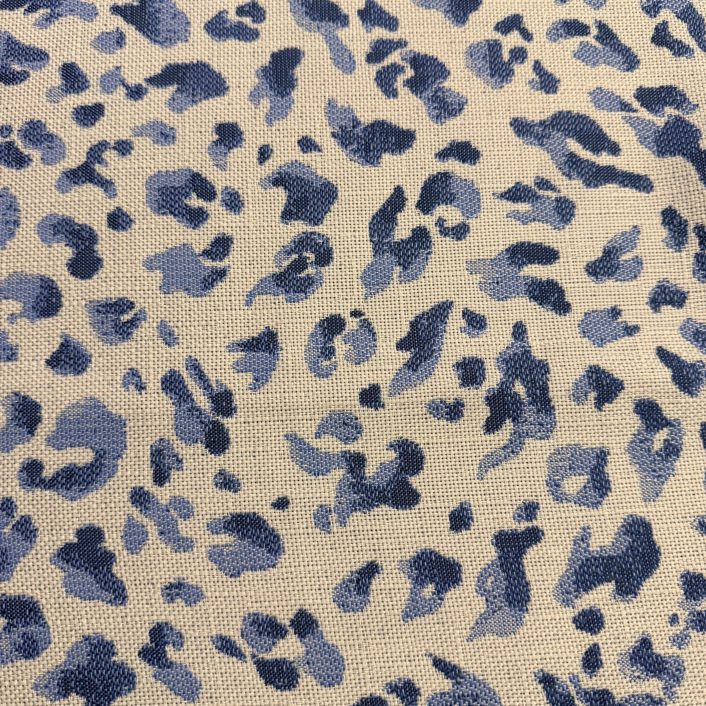 Blue Leopard Print Cotton | 1.5 Yards