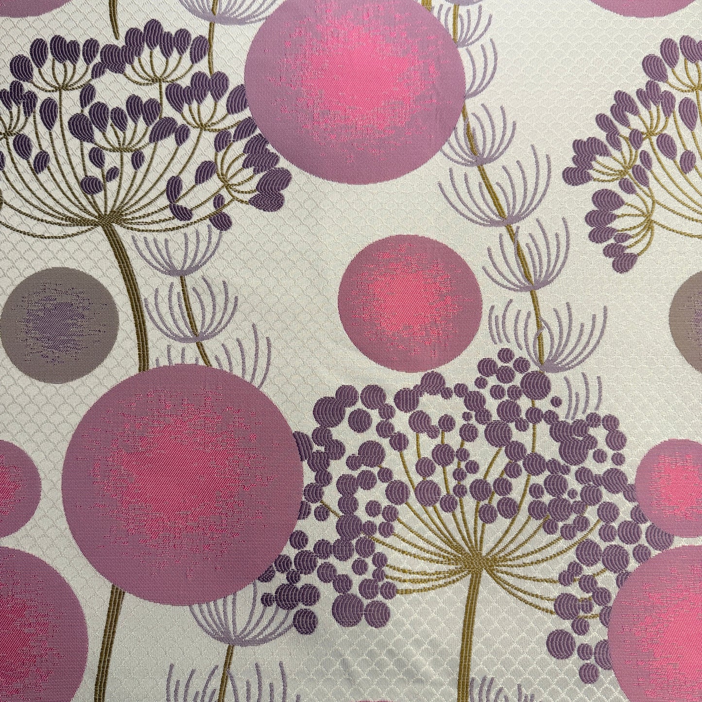 Pink & Mauve Dandelion Orbs Jacquard | 2 Yards
