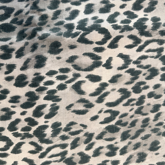 Kravet Bosana Shadow Leopard Ikat Linen Print fabric remnant