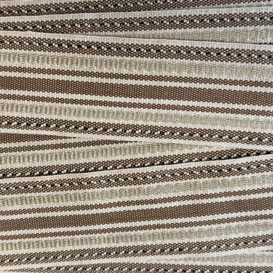 Vintage Woven Decorator Trim | Brown, Tan & Gold Stripe Braid | 9 Yards