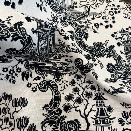 Ballard Designs Pagoda Black Sunbrella fabric remnant